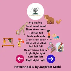 Action rhymes are a powerful tool for early childhood development. I created this rhyme to teach opposites, which is crucial for both literacy and numeracy. It combines movement, rhythm, and vocabulary to make learning dynamic and memorable.