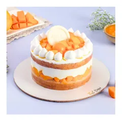 My Mango Vanilla Cake is a seasonal favorite. It features layers of soft vanilla sponge, light whipped cream, and generous amounts of fresh mango pulp and chopped Alphonso mangoes for a refreshing taste.