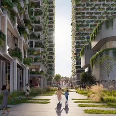 I believe in creating vertical villages that bring nature back into dense urban environments. This rendering of the Sky Gardens project in Hyderabad shows how I integrate lush private gardens and vibrant public spaces to foster a complete, sustainable ecosystem for residents.