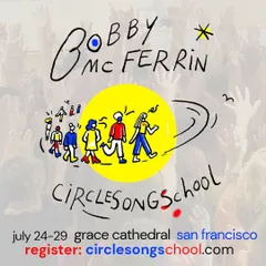 This poster for the Circle Songs School says it all. It’s an invitation to join a community of singers for an unforgettable experience of sonic exploration and vocal freedom.