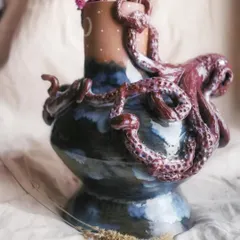 This octopus vase is a piece of my heart. It started as a simple wheel-thrown form, and then I spent hours sculpting each tentacle, giving it life and movement. This is what I love about hand-building, the slowness and the storytelling.