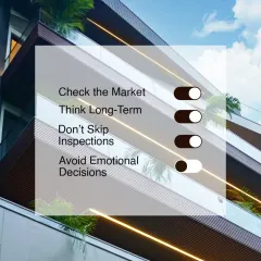 Make smart, objective decisions with these essential home buying tips. I advise you to check the market, think long term, never skip inspections, and avoid making emotional decisions that you might regret later.