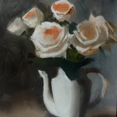 Another small study in oil on linen. I love doing these little paintings of flowers to better understand value and chroma.