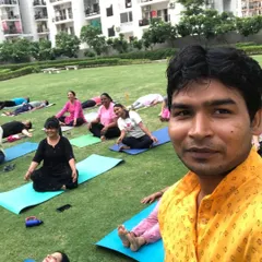 A happy selfie with my students after a refreshing outdoor yoga session. Seeing them relaxed and smiling is the best part of my job.