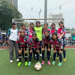 The U16 and U14 girls' teams ready for action at the Puma x Goequal Youth Championship. We ensure our players get exposure to high-quality, competitive tournaments.