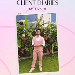 Client Diaries: Smit Darji is serving looks in this peach vest set. My guys know how to bring the style too!