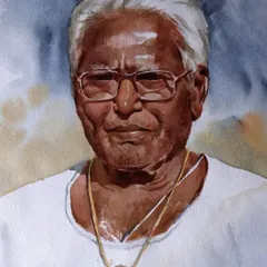 "Aaba," a watercolour portrait of my grandfather that I painted in 2015. This piece is very personal, an attempt to capture the strength and kindness of a man who has been a great inspiration to me.