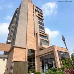 The impressive facade of Fortune Park East Delhi, showcasing its modern architecture and the promise of a premium stay within.