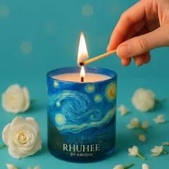 This one is for the dreamers. My Starry Night candle is inspired by the famous painting, and lighting it feels like holding a piece of the galaxy. It’s a bestseller for a reason and has sold over 500 pieces. It truly brings a bit of magic into your home.