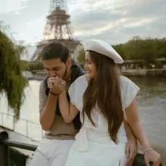 A gentle, romantic moment for Meet and Tisha by the River Seine in Paris. We focus on capturing those quiet interactions that speak volumes about a couple's connection.