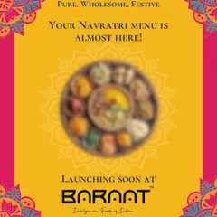 The festive wait is almost over. We are excited to announce that our special, pure, and wholesome Navratri menu is launching soon.