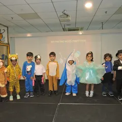 Our "Rhythm and Moves" competition brings out the creativity and enthusiasm of our students. This group of performers, in their wonderful costumes, is ready to light up the stage.