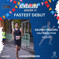 A huge congratulations to Gaurav Yelluru for his fastest debut in the Half Marathon. A time of 1:31:22 is a fantastic achievement and shows what is possible with a focused training plan.