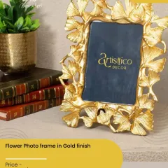 A beautiful gold-finish flower photo frame from my Navratri collection. It's a lovely way to frame a cherished memory and makes for a thoughtful festive gift.