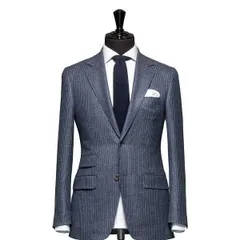 This pinstripe single breasted blazer is a timeless piece of formal wear. I ensure the structure is perfect, giving you a sharp and professional silhouette.