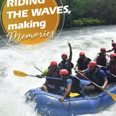 Riding the waves and making memories! A group of our adventurers tackling the rapids during a white-water rafting session in Dandeli. This is the ultimate team-building thrill.