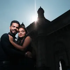 A creative silhouette shot using another famous Mumbai landmark, the Gateway of India. The sunburst effect adds a touch of magic to this dramatic and artistic portrait.