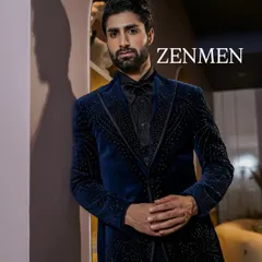 This deep blue velvet tuxedo is all about texture and sophistication. It’s a modern take on classic formal wear, designed to make you feel confident and sharp.