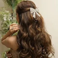 Another angle of this gorgeous hairstyle, perfect for a cocktail party or reception.