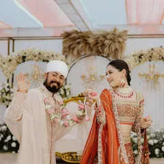 A playful, happy moment between the bride and groom. It’s these unposed interactions that reveal the true connection and friendship within a love story.
