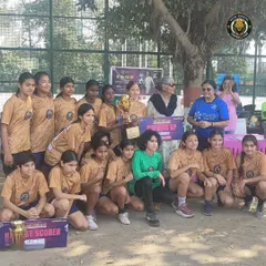 The full squad celebrating our runners-up finish at the JMF Pink Cup. We played with heart and passion, and this trophy represents our unbreakable bond.