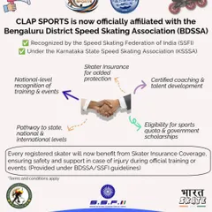 We are officially affiliated with the Bengaluru District Speed Skating Association (BDSSA). This means our skaters get access to recognized competitions, eligibility for sports quotas, and skater insurance for safety.