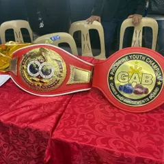 These are not just belts; they are proof of dedication. A GAB Philippine Youth Champion belt and an IBF title belt, representing the high standards we chase.