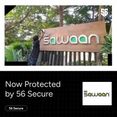 A member of our technical team completes an installation at the entrance of RMZ Sawaan. Our deployments are professional and discreet, ensuring your business is protected without disrupting its aesthetic.