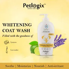 My Whitening Coat Wash is perfect for pets with light-colored fur. It's filled with the natural goodness of lemon and lavender to gently brighten the coat, while also soothing and moisturizing the skin. It's anti-irritant and safe for regular use.
