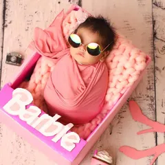 This little Barbie is ready for her close-up. With tiny sunglasses and a confident pose, this setup is all about fun, fashion, and capturing a playful memory.