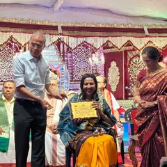 A close-up of the moment I received the certificate for the SV Narayanaswamye Rao award. I am holding the certificate with a heart full of gratitude.