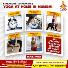 In a city like Mumbai, your time and peace of mind are precious. We created our at-home yoga service to help you reclaim both. This shows the top reasons our clients choose us: saving time, skipping traffic stress, and getting consistent, personal attention.