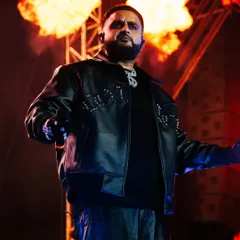 NAV makes a powerful entrance at Rolling Loud Mumbai, flanked by twin pillars of fire. This image showcases my ability to capture dramatic, high-impact moments that define a festival experience.