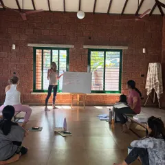 A wide view of our philosophy session. We create a relaxed, supportive atmosphere where students feel comfortable asking questions and exploring ancient wisdom together.