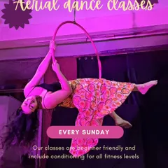 Our aerial dance classes are open to everyone, every Sunday. This is a great way to start your journey, as each session includes conditioning for all fitness levels to build the specific strength needed for the lyra hoop.