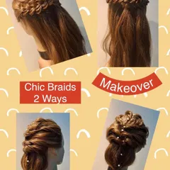 A demonstration of chic braids two ways on a mannequin.