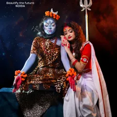 A divine transformation into Shiv and Parvati. Our students learn to create mythological and cultural characters with respect and artistic skill.