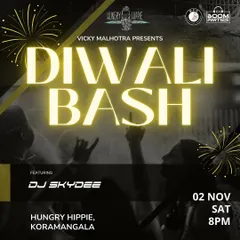 Flyer for a special 'Diwali Bash' at Hungry Hippie, where I played a festive Bollywood set.
