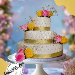 For grand celebrations, we create cakes that are true showstoppers. This magnificent three-tier anniversary cake, adorned with a cascade of fresh roses and delicate quilting, was the centerpiece for a beautiful celebration in Hauz Khas.