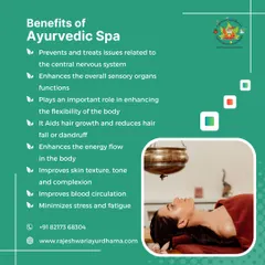 This image shows a client receiving Shirodhara, a key Ayurvedic spa therapy. It is deeply relaxing and offers numerous benefits, including improved blood circulation, better skin texture, and reduced fatigue.