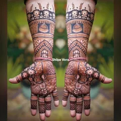 Another view of the grand bridal arm design, showing its appearance against a different background.