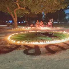 The team behind the beautiful rangoli at our Diwali get-together. Dedication shows both on and off the field.
