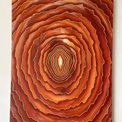 An abstract piece titled 'I am Many'. It represents the infinite layers of experiences that shape us as human beings, from the pure, raw center to the complex outer layers we show the world.