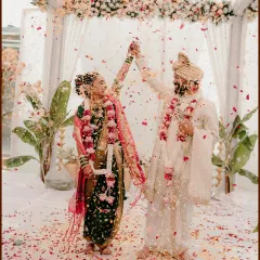 There is nothing more magical than the 'akshata' ceremony, where the couple is showered with blessings and flower petals. This is the moment a new life begins together, and I make sure to capture its pure joy.