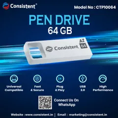My 64 GB pen drive offers a great balance of storage and performance. It's a fast, secure, and universally compatible USB 2.0 device, perfect for carrying important documents, photos, and media.