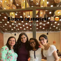 Sundays couldn't get better. A happy moment from a 'Sisters in Stories' gathering, where new friendships are forged over shared stories and experiences.