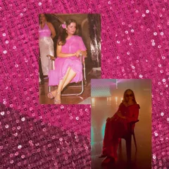 A mood board moment, connecting the past and present. On the left, an original photo of Zeenat Aman in her element, and on the right, our modern reinterpretation for the Mia by Tanishq disco campaign. This project was all about honoring her timeless style.