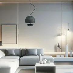 Here, the same Spherina speaker is shown in a minimalist, monochromatic living room. Its sculptural form stands out as a design element, proving that you don't have to compromise on style to get incredible audio performance in your home.