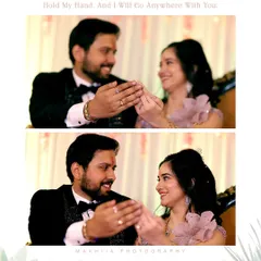 A close-up of the ring ceremony, focusing on the couple's hands and joyful expressions. This shot highlights the significance of the moment and the emotional bond they share.