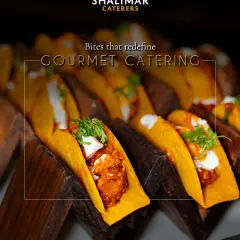 We craft bites that redefine gourmet catering. These mini tacos are an example of our innovative approach, blending international flavors with artistic presentation to create canapés that spark conversation and delight the senses.
